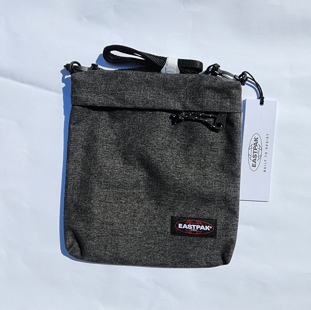 Eastpak Lux Black Denim Shoulder Bag - Storage for Keys, Wallet, Headphones, etc